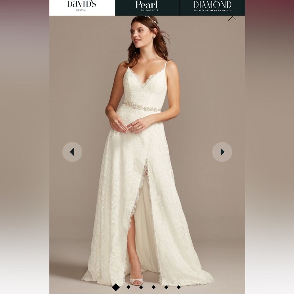 David’s Bridal A line lace wedding dress